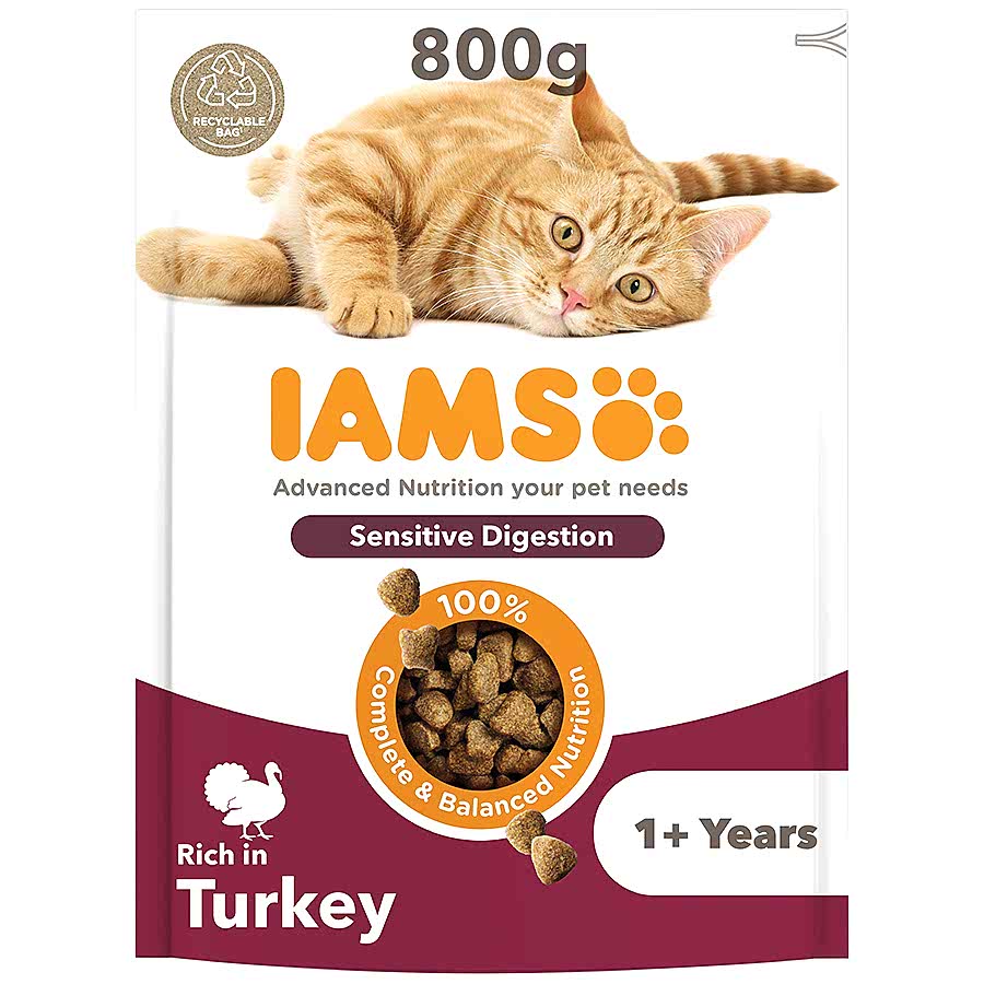 Iams Sensitive Digestion Adult Dry Cat Food Turkey