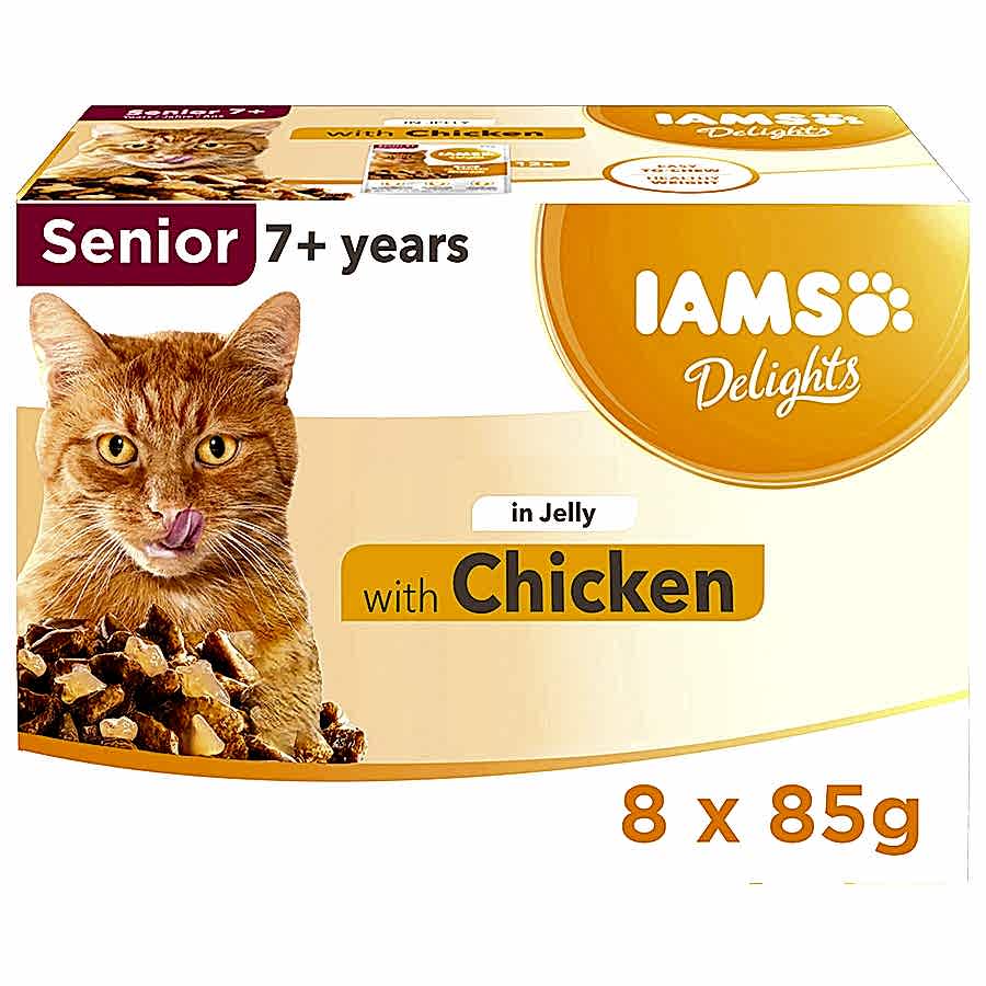 Iams Delights Senior Wet Cat Food Chicken In Jelly