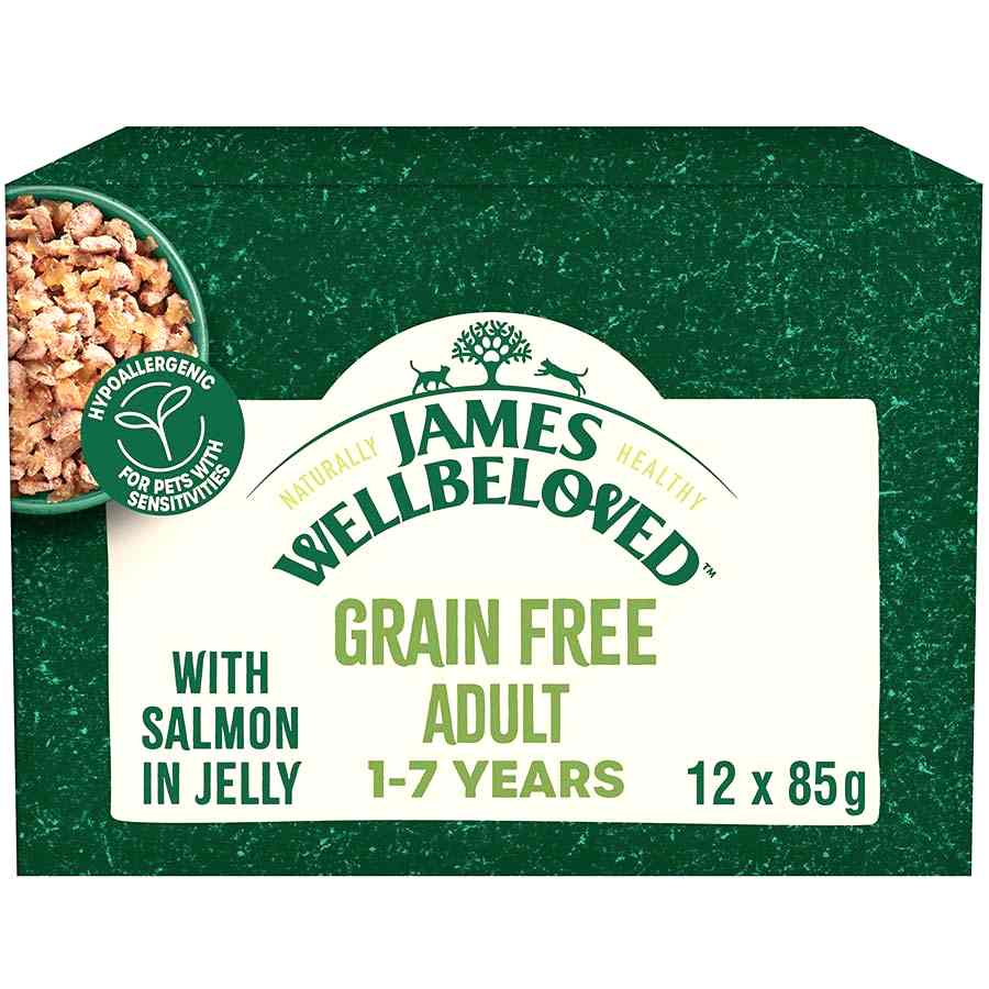 James Wellbeloved Grain Free Adult Cat Wet Food Salmon Jelly