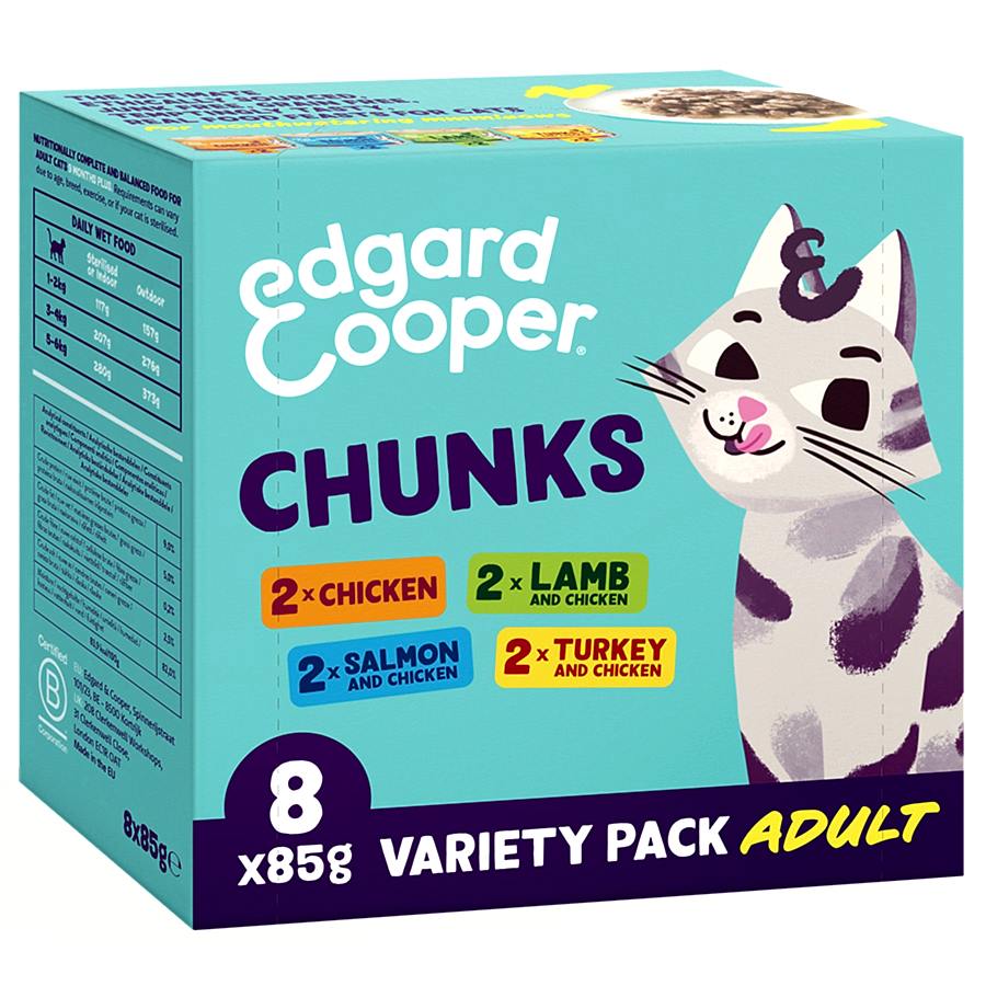 Edgard & Cooper Grain Free Adult Cat Wet Food Chunks Variety