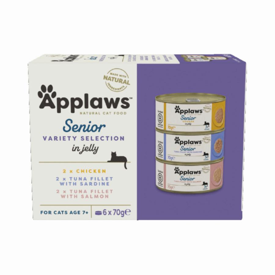 Applaws Natural Wet Cat Food Senior Variety Selection in Jelly 6 Tins