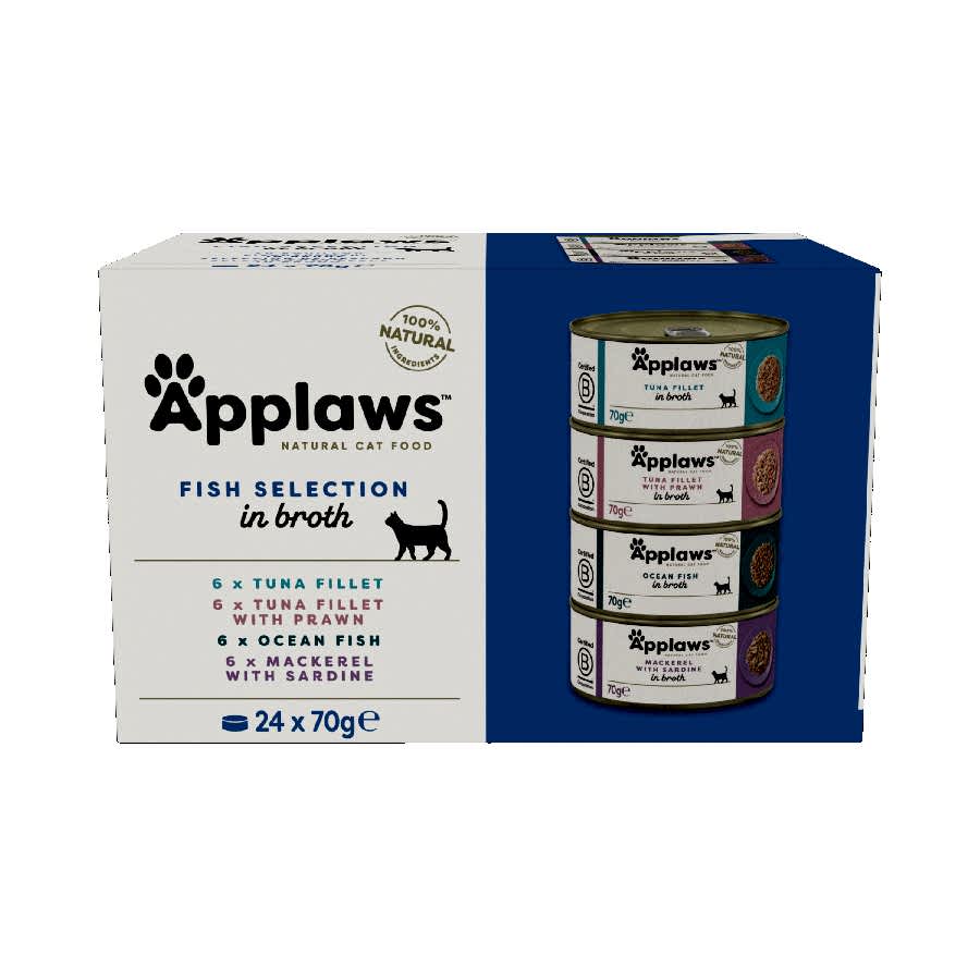 Applaws Natural Wet Cat Food Fish Selection Multipack in Broth 24 Tins