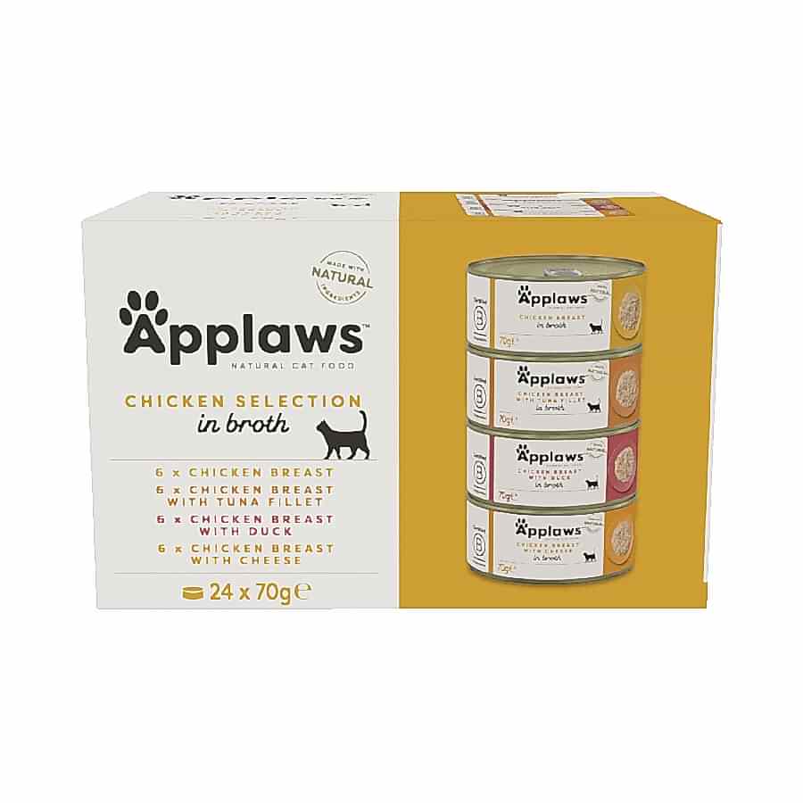 Applaws Natural Wet Cat Food Chicken Selection Multipack in Broth 24 Tins