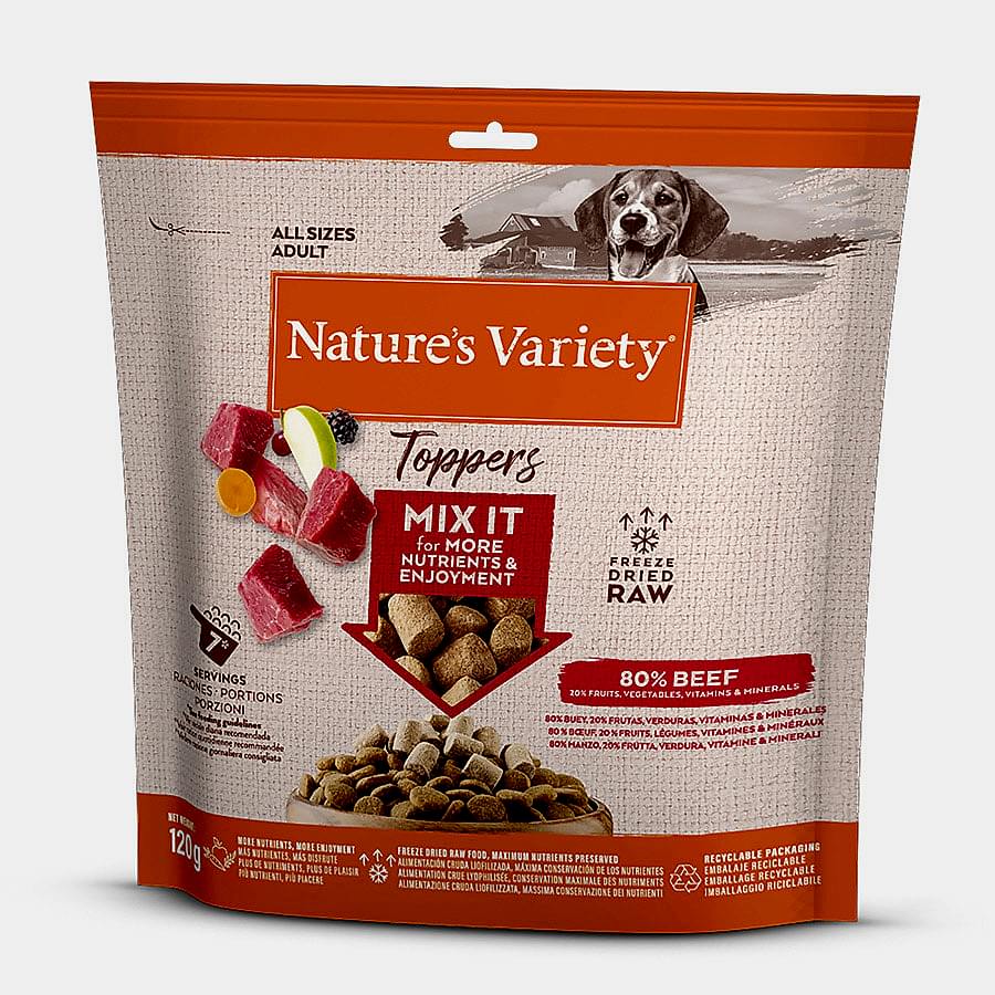 Natures Variety Toppers Large Freeze Dried Adult Dog Food Beef