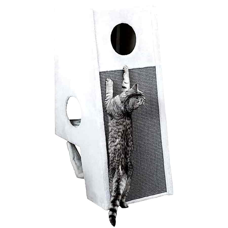 Trixie Wall Mounted Scratching Post & Hammock for Cats Light Grey