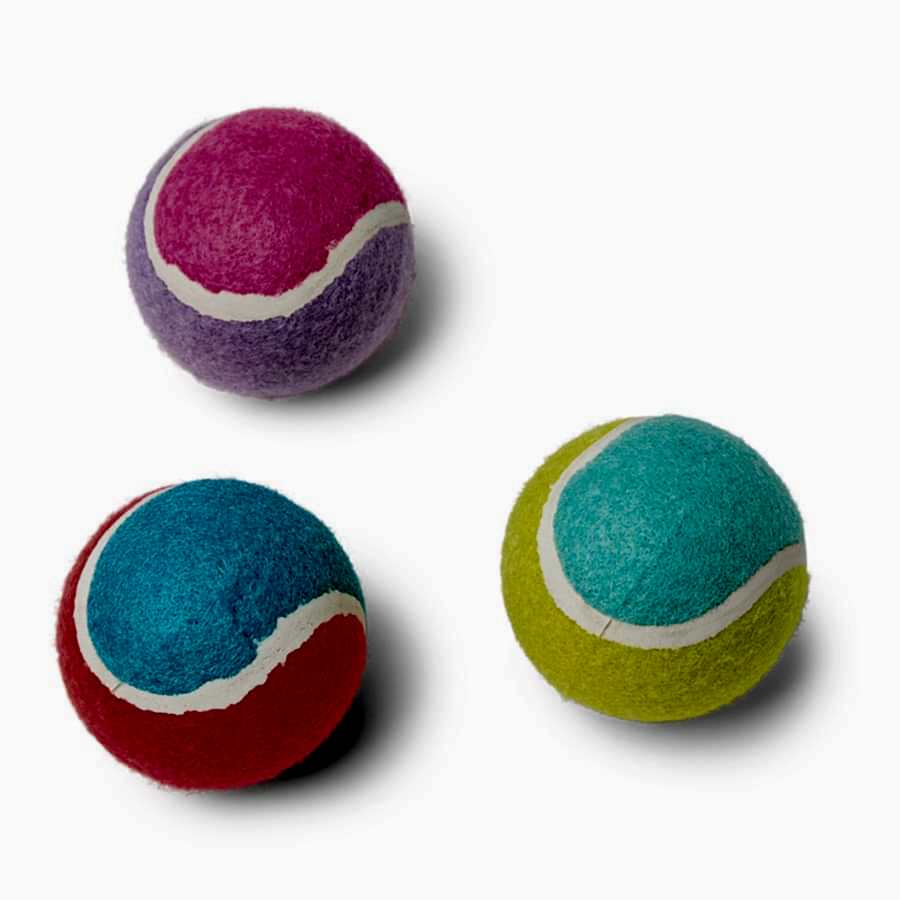 Pets at Home Squeaky Rubber Tennis Balls Dog Toy Multi-coloured 3 Pack