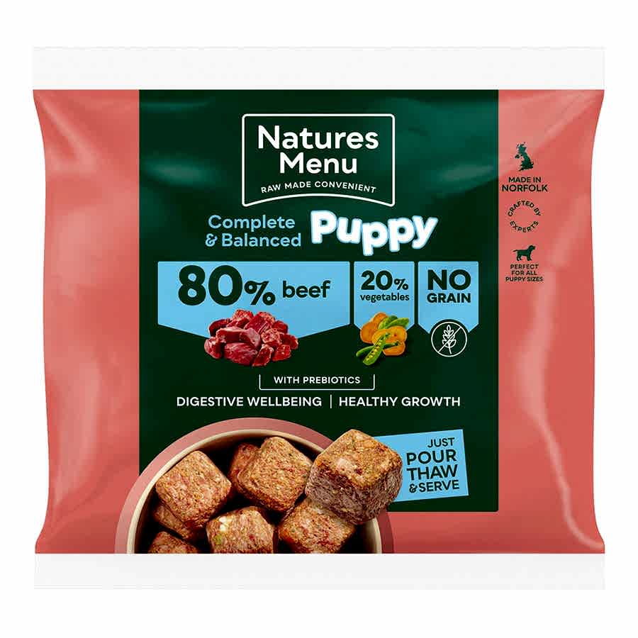 Natures Menu Complete & Balanced 80/20 Frozen Raw Puppy Food Beef