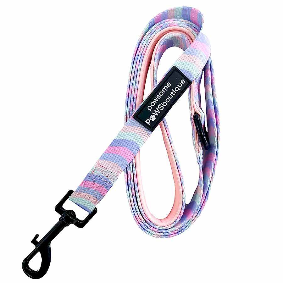 Pawsome Paws Boutique Dog Lead Pastel Swirl Pattern