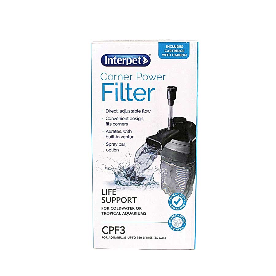 Interpet Aquarium Corner Power Cartridge Filter CPF3