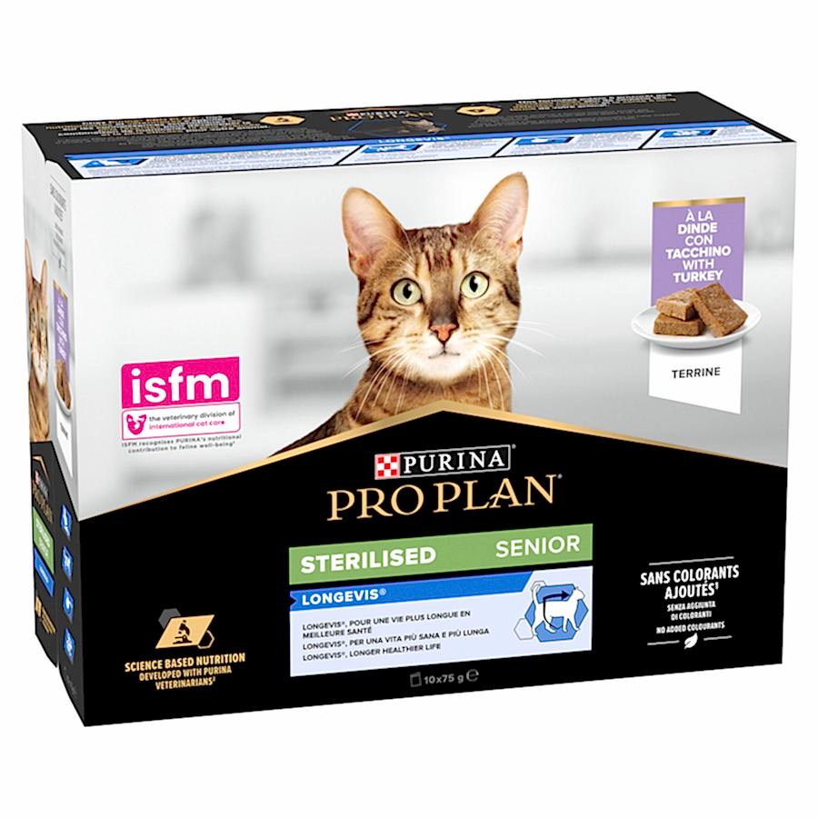 Pro Plan Sterilised Longevis Wet Senior Cat Food Turkey