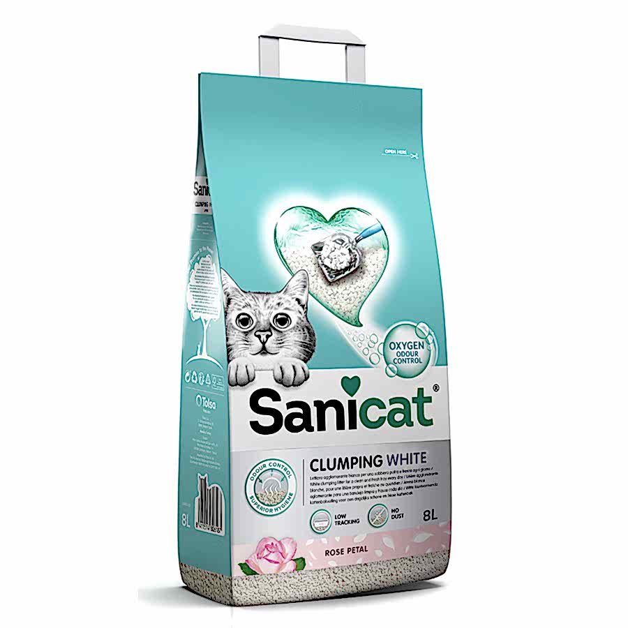 Sanicat White Rose Petal Scented Clumping Cat Litter