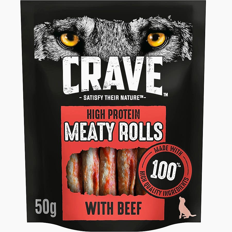 Crave Grain Free Meaty Rolls Adult Dog Treats With Beef