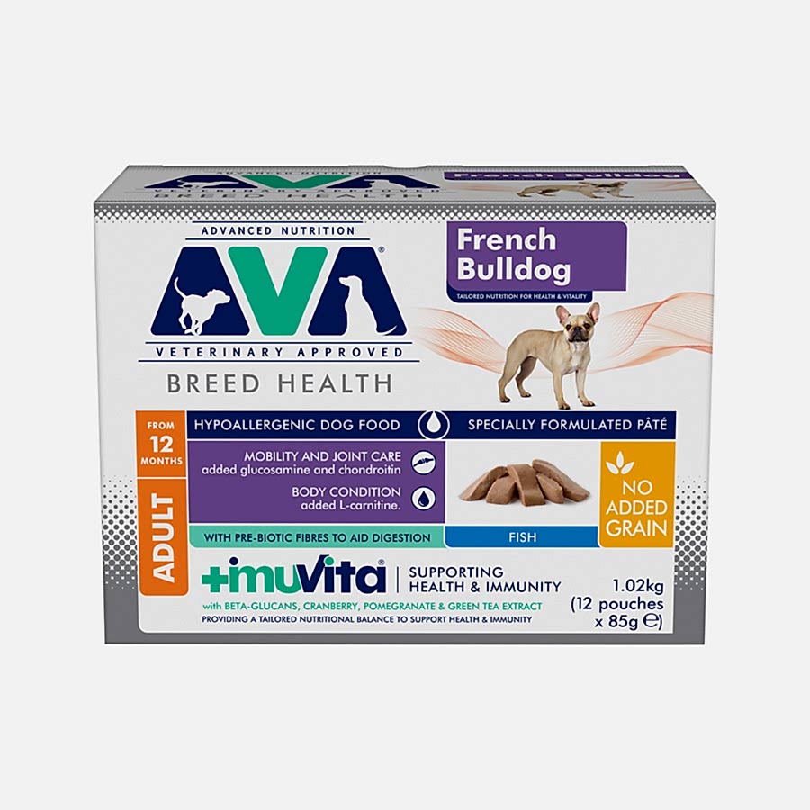 AVA Health & Vitality French Bulldog Adult Wet Dog Food Pâté Fish