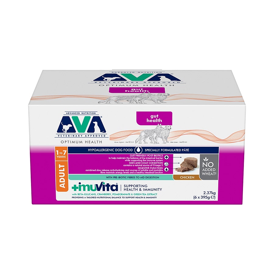 AVA Veterinary Approved Hypoallergenic Gut Health Pate Wet Adult Dog Food 6 Tins