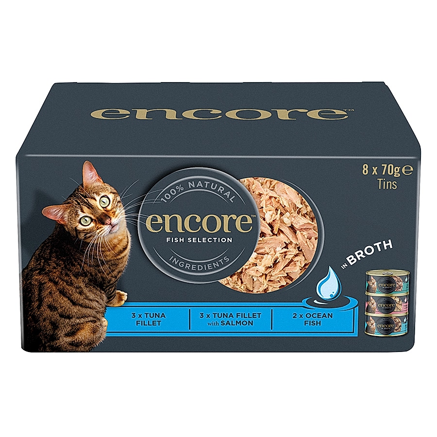 Encore Natural Wet Adult Cat Food Fish Selection in Broth