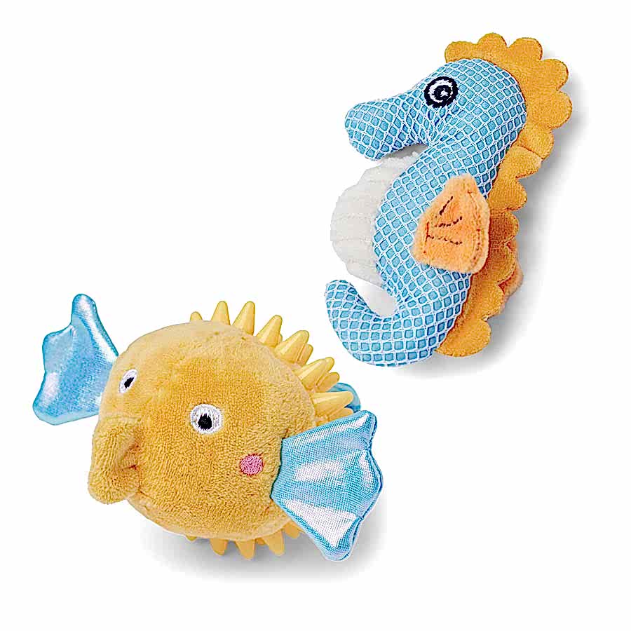 Pets at Home Kitten Textured Sea Horse and Blow Fish Toy