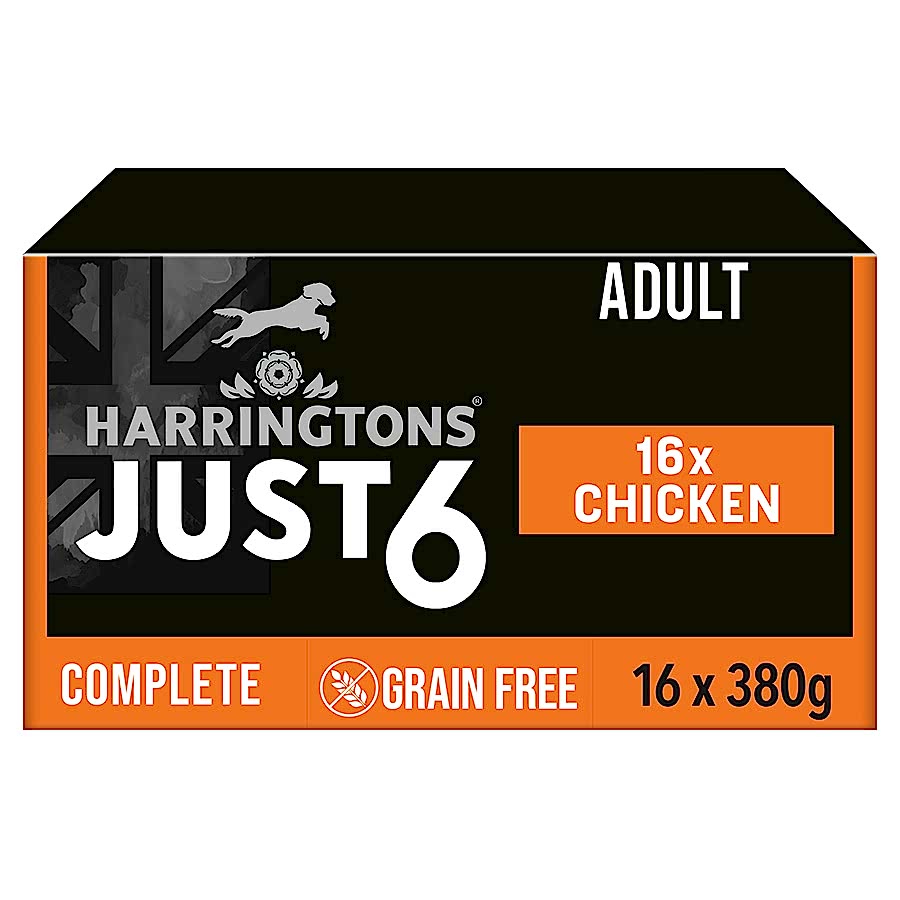 Harringtons Just 6 Chicken Wet Dog Food Chicken Bumper Pack 16 Tray