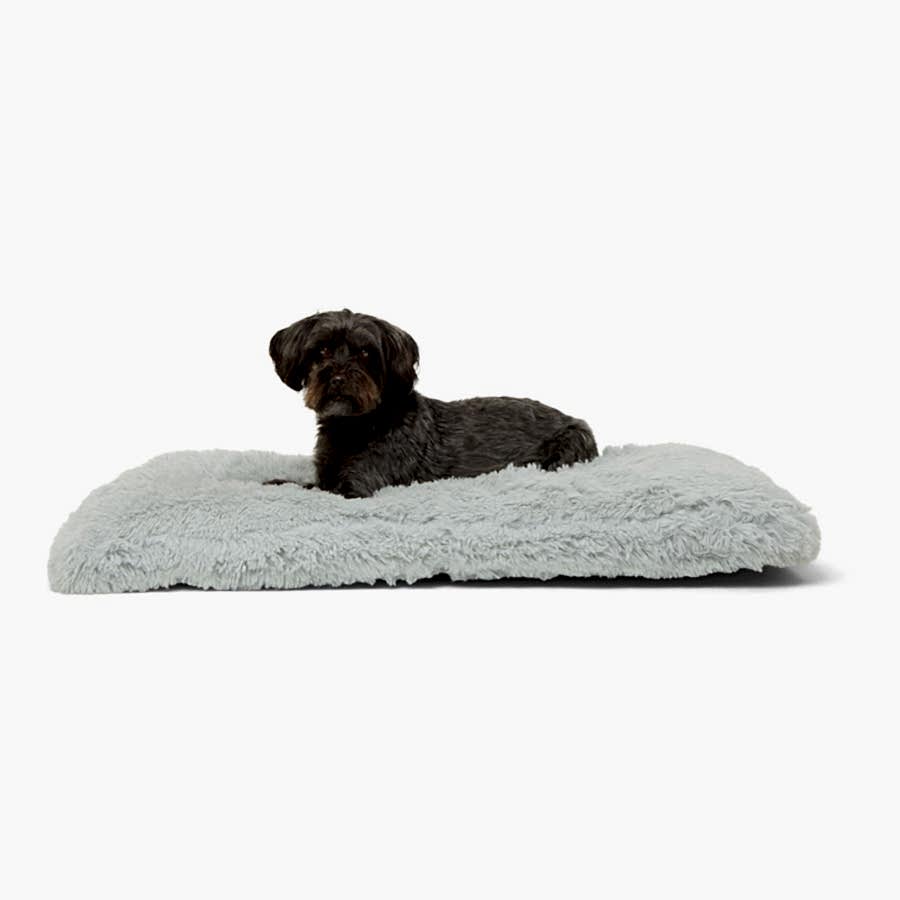 Pets at Home Long Pile Plush Dog Mattress Grey Medium