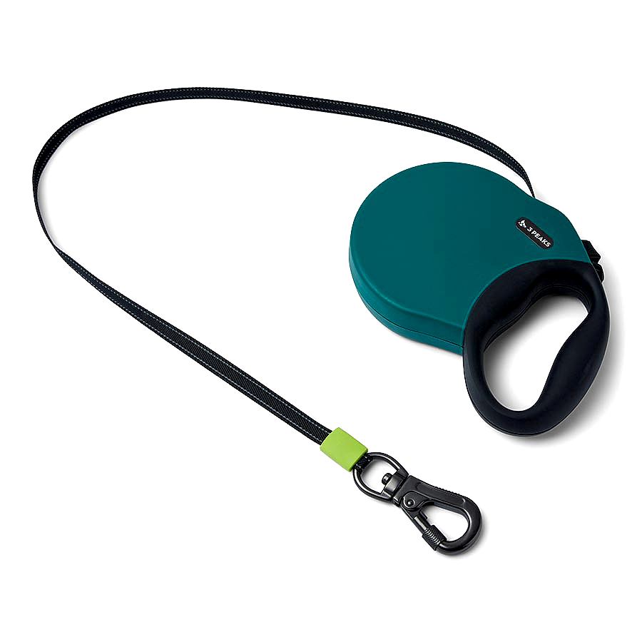 3 Peaks Retractable Extending Dog Lead Green Large