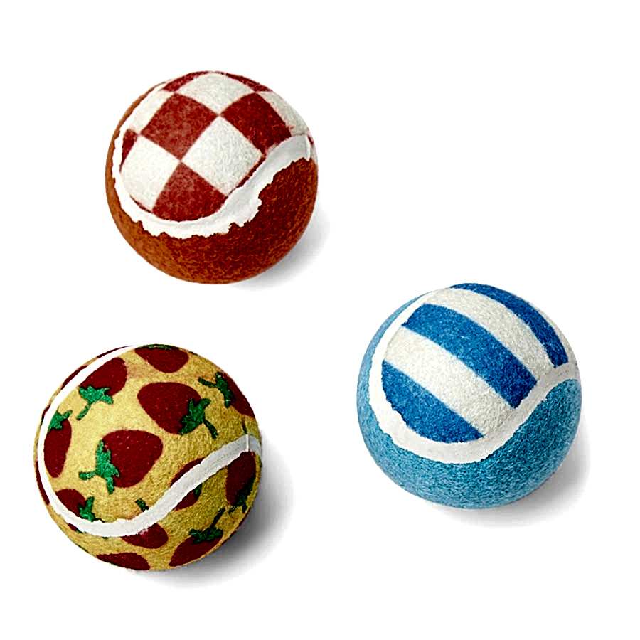 Pets at Home Squeaky Tennis Ball Dog Toy 3 Pack