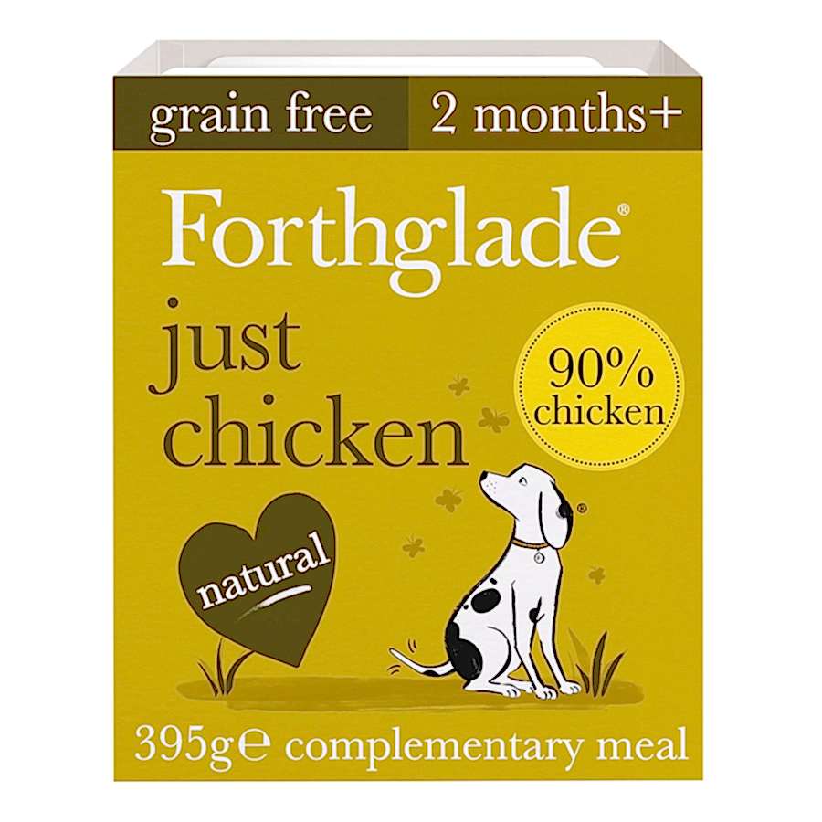 Forthglade Natural Grain Free Complementary Wet Adult Dog Food Just Chicken 395g