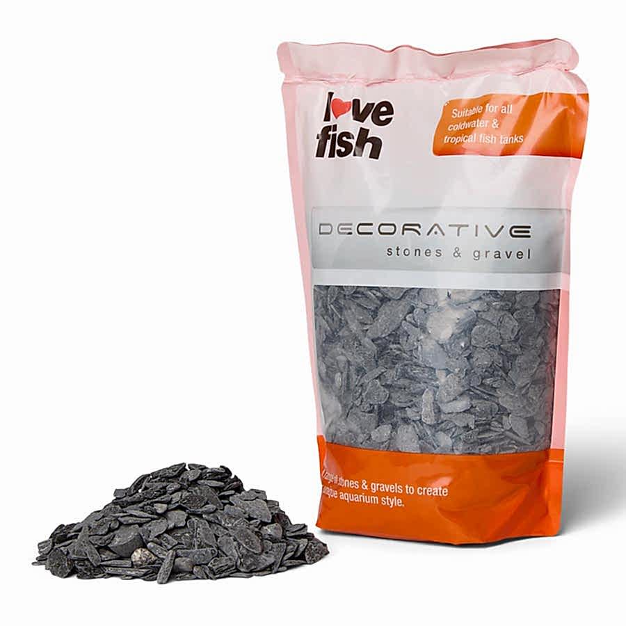 Love Fish Aquarium Gravel Black Lamella