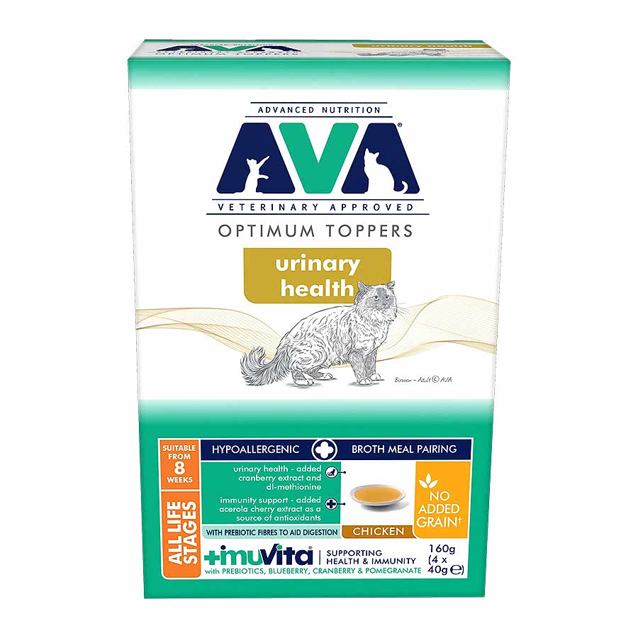 AVA Urinary Health Broth Meal Pairing Cat Food Topper 4 Pouches