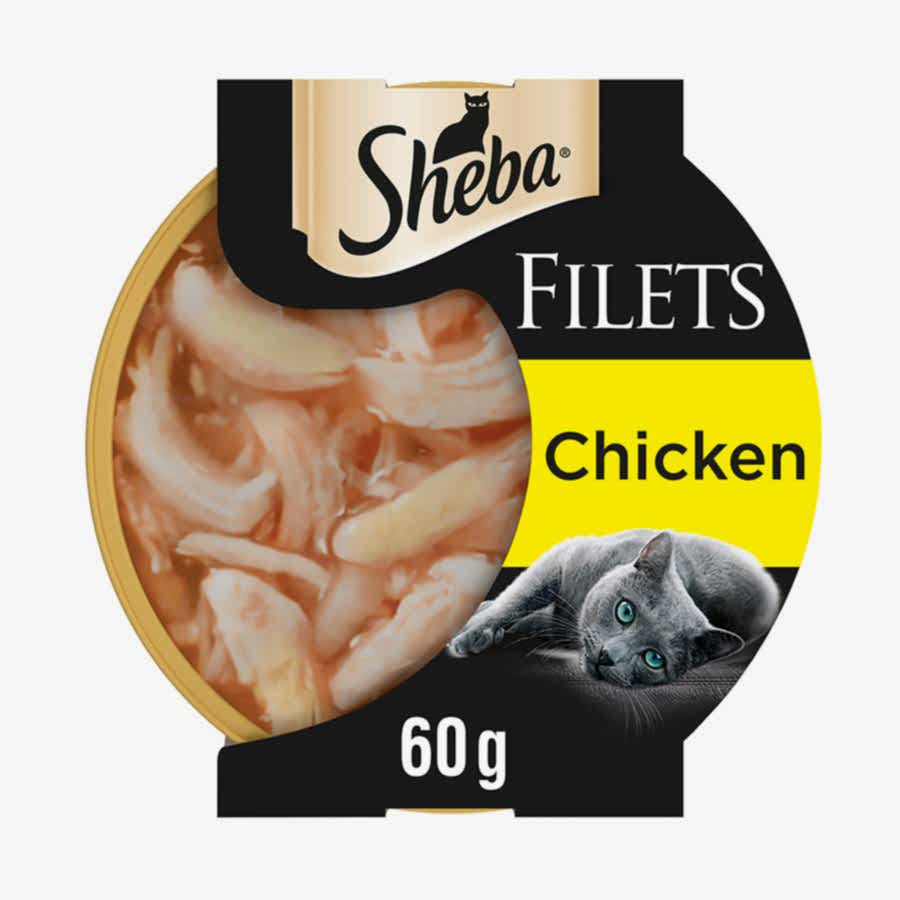 Sheba Fillets Wet Adult Cat Food with Chicken in Gravy Tray