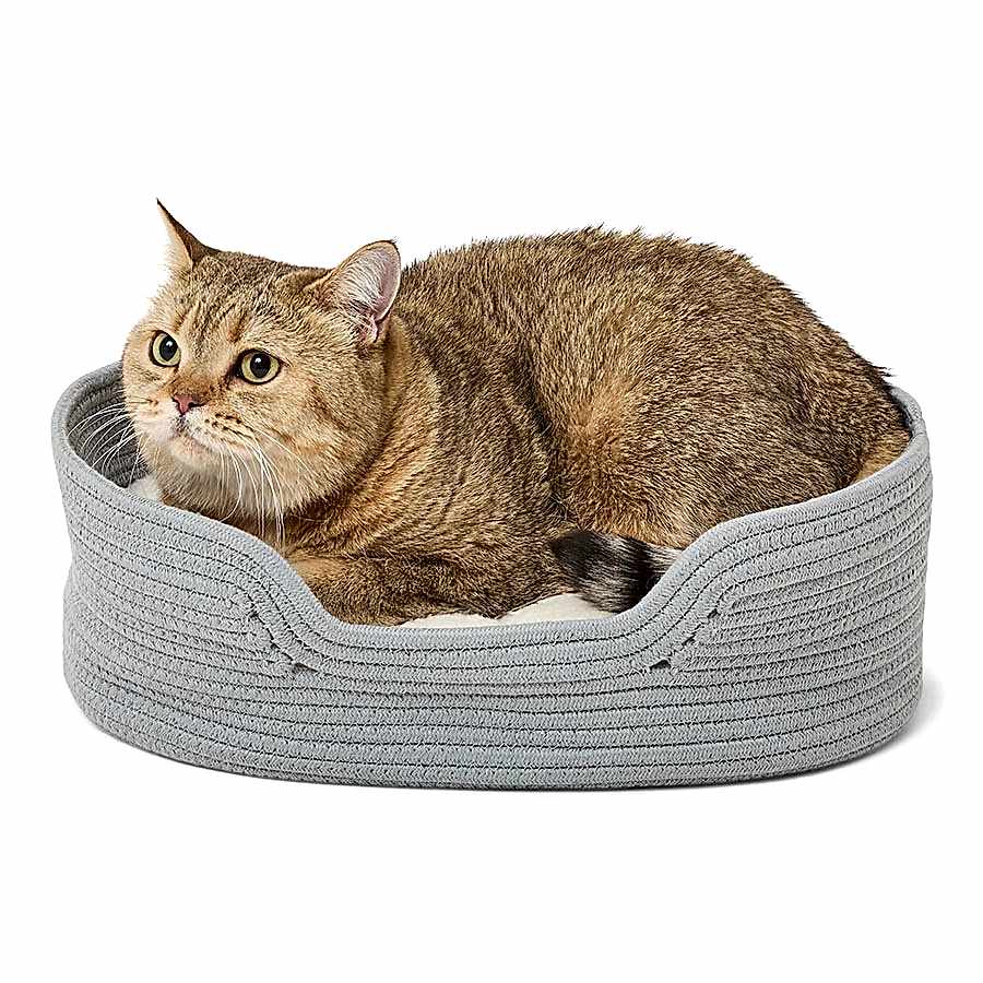 Pets at Home Oval Rope Cat Bed Grey