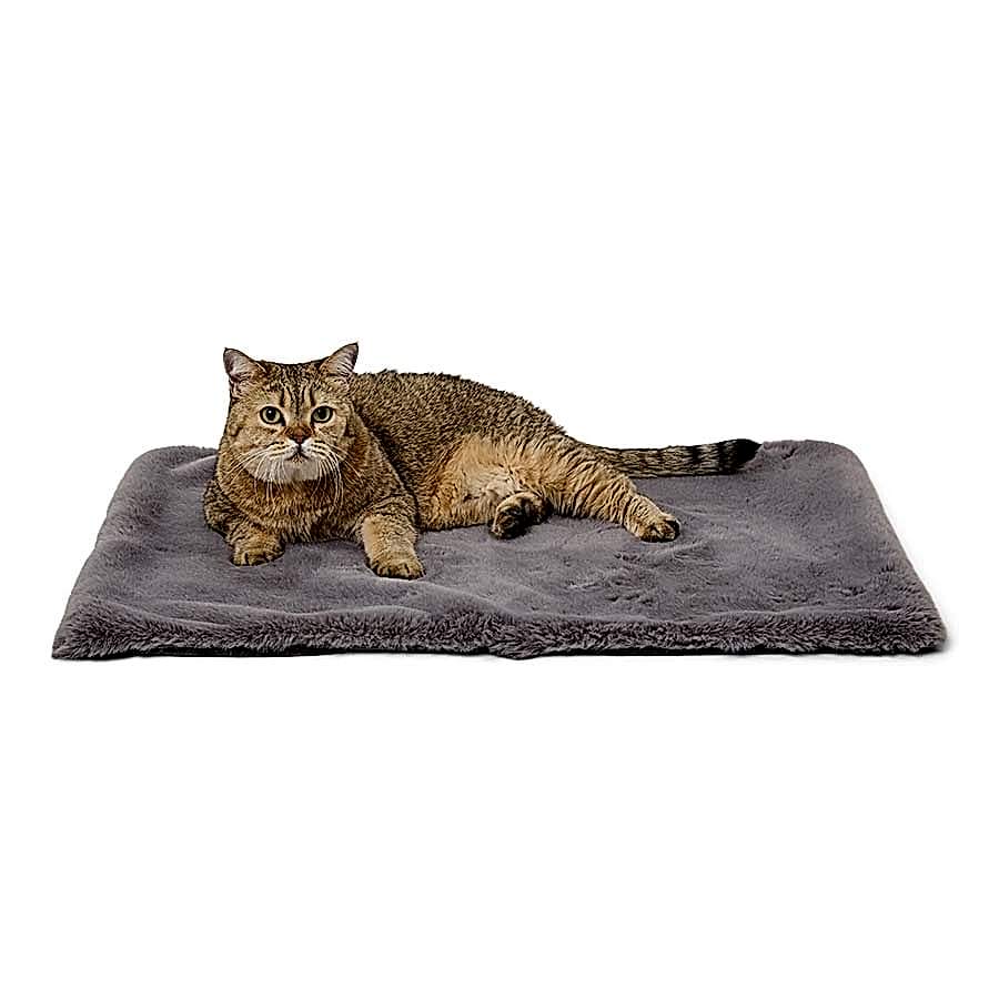 Noble Deep Pile Faux Fur Luxury Cat Blanket Grey