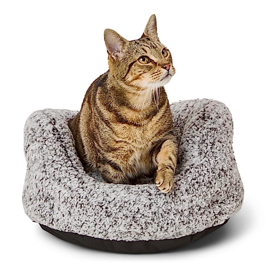 Pets at Home Marl Scalloped Cat Bed Grey