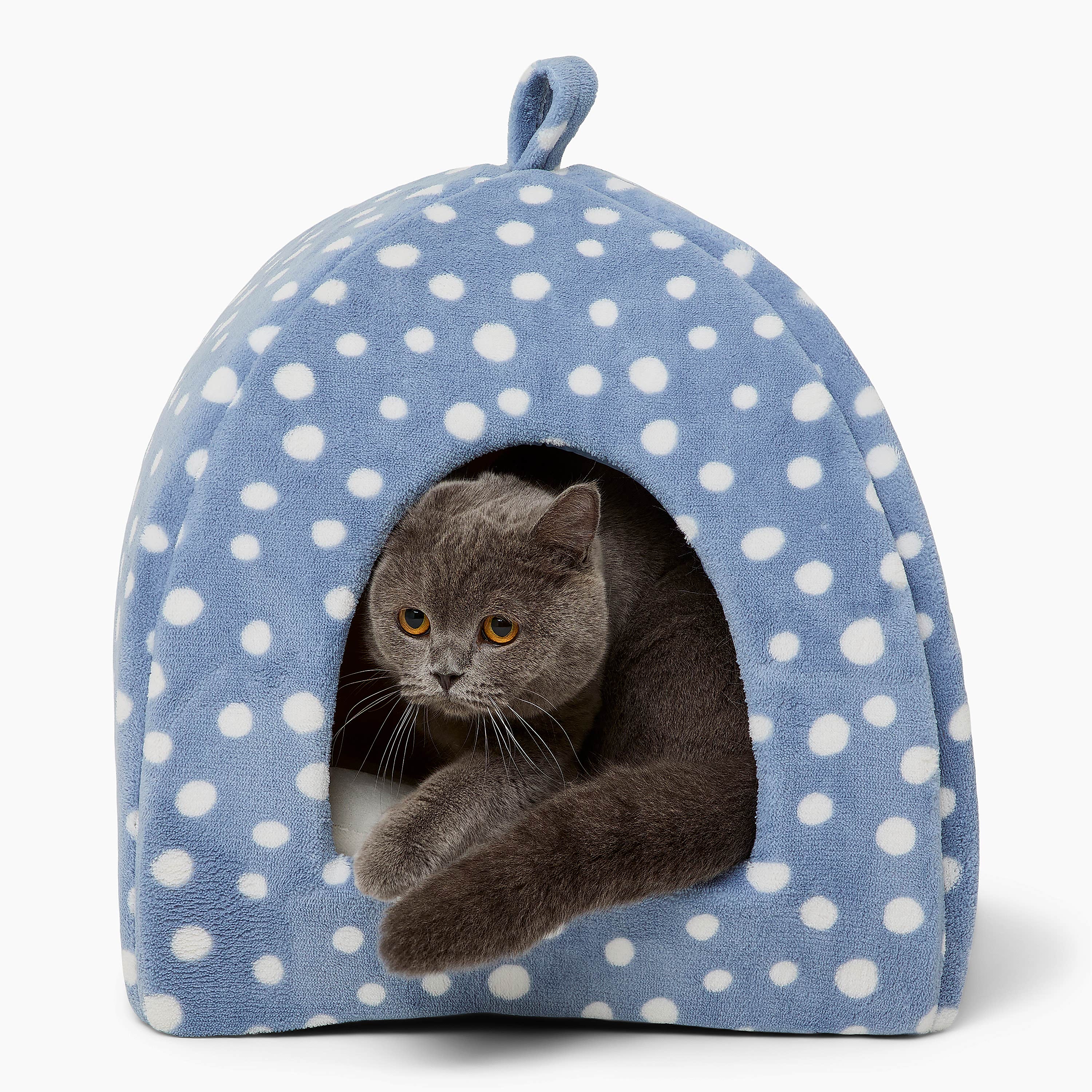 Pets at Home Spotty Igloo Cat Bed Blue