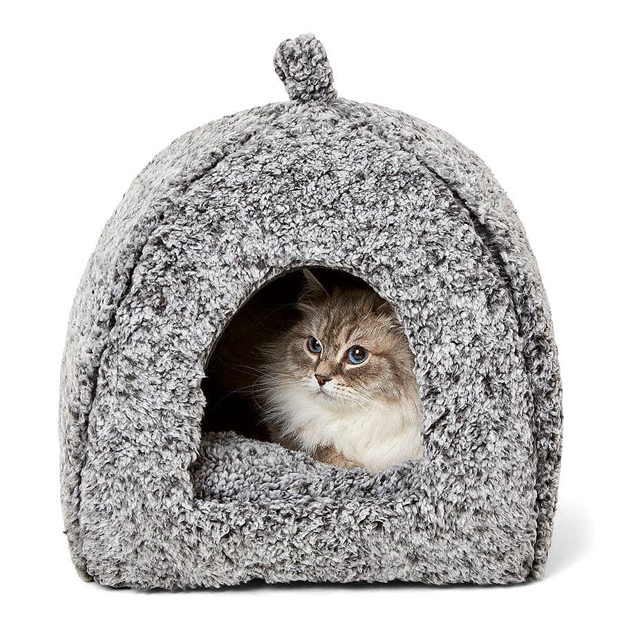 Pets at Home Marl Igloo Cat Bed Grey