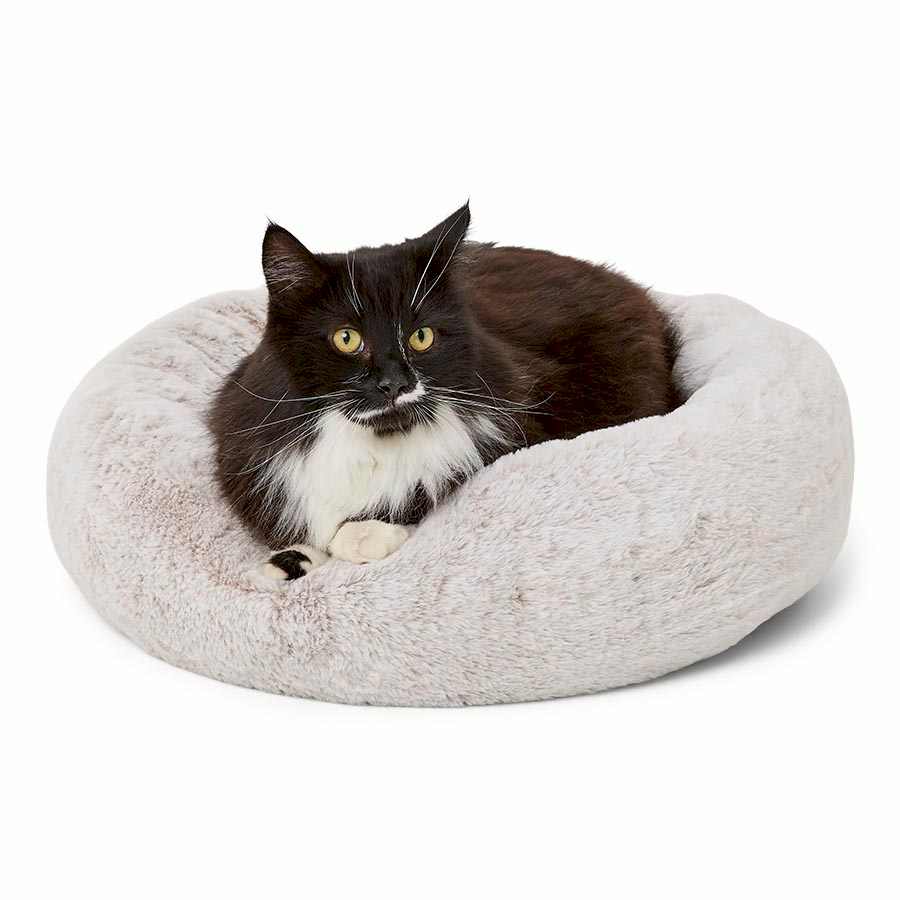 Pets at Home Self Heat Donut Cat Bed Biscuit