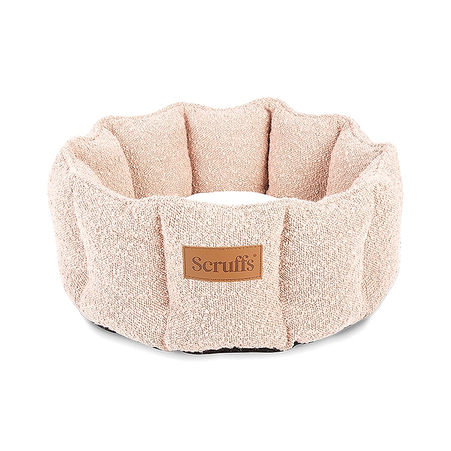 Scruffs Boucle Cat Bed Blush Pink 45cm