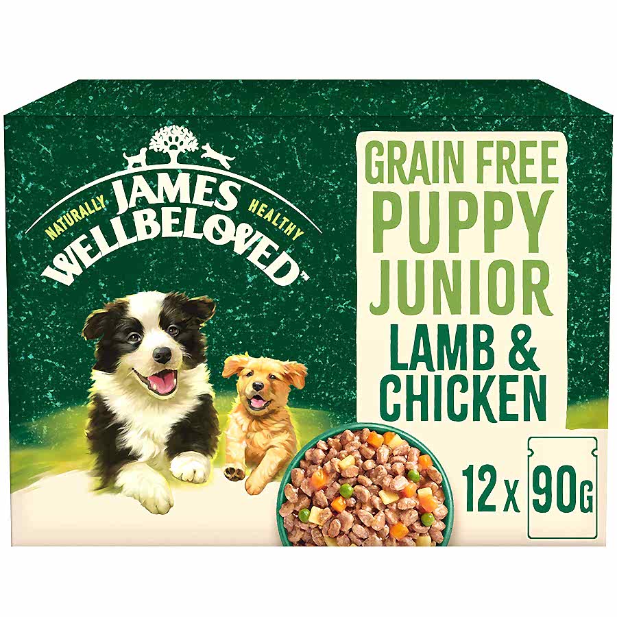 James Wellbeloved Grain Free Wet Puppy Food Lamb & Chicken in Gravy 12 Pouches