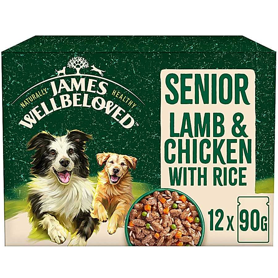 James Wellbeloved Wet Senior Dog Food Lamb, Chicken & Rice in Gravy 12 Pouches