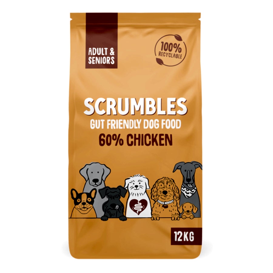 Scrumbles Complete Dry Adult and Senior Dog Food Chicken