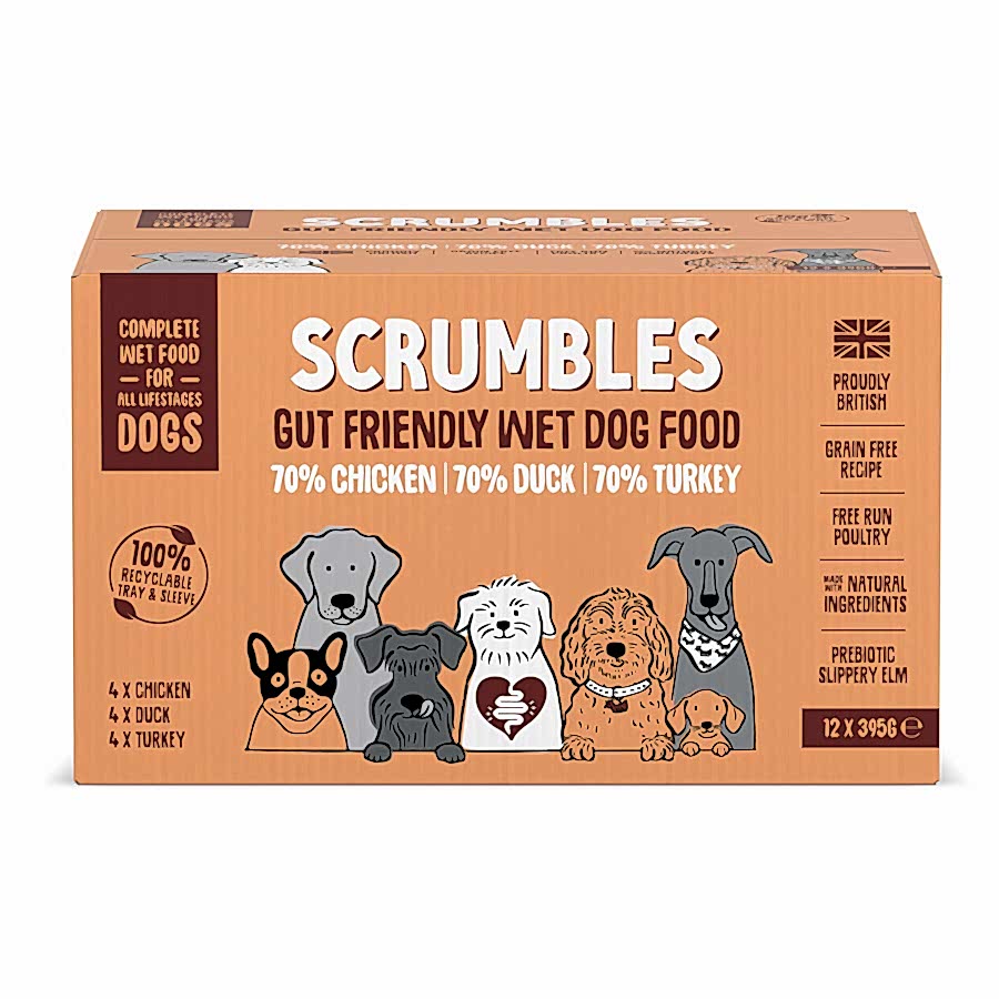 Scrumbles Complete Grain Free Natural Wet Dog Food Meat Selection 12 Trays