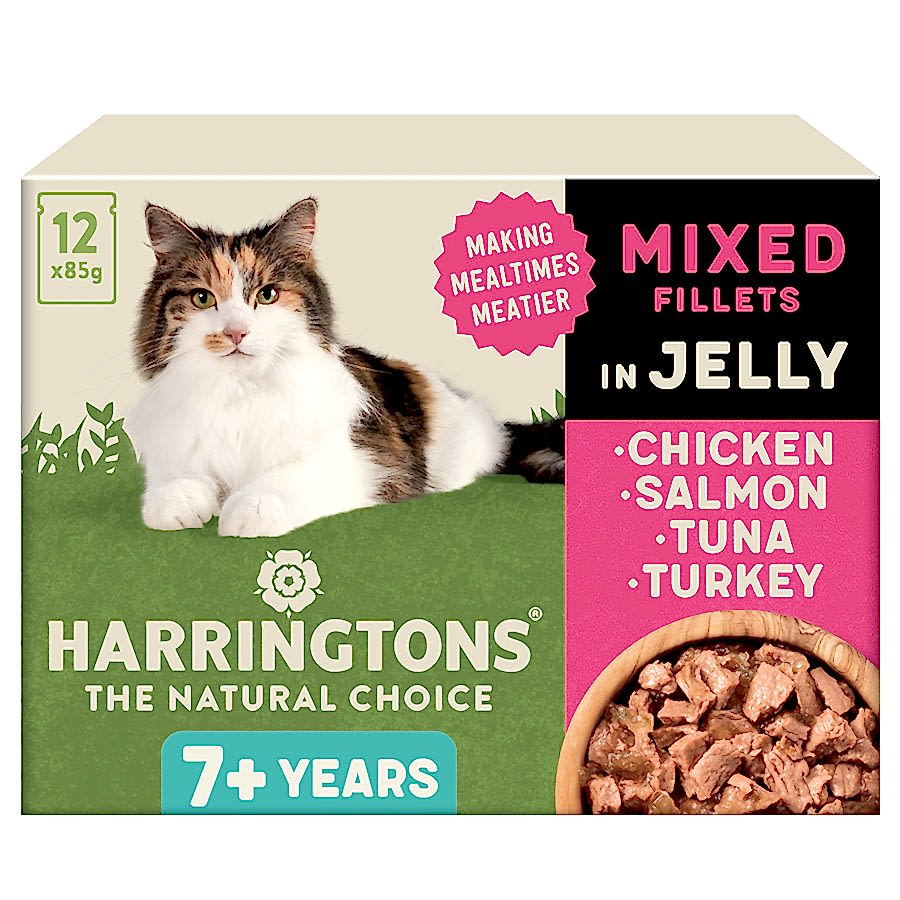 Harringtons Senior Wet Cat Food Mixed Variety In Jelly 12 Pouches