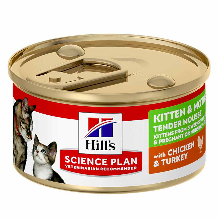 Hill's Science Plan Kitten & Mother Cat Food Tender Mousse Chicken & Turkey 85g