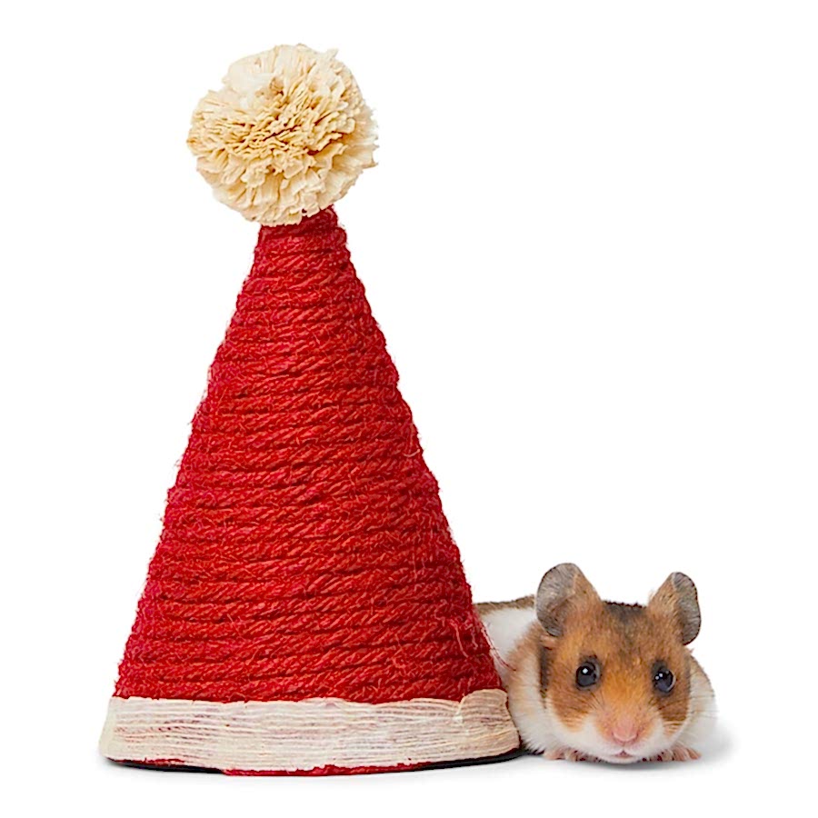 Pets at Home Christmas Sisal Santa Hat Small Animal Gnaw Toy