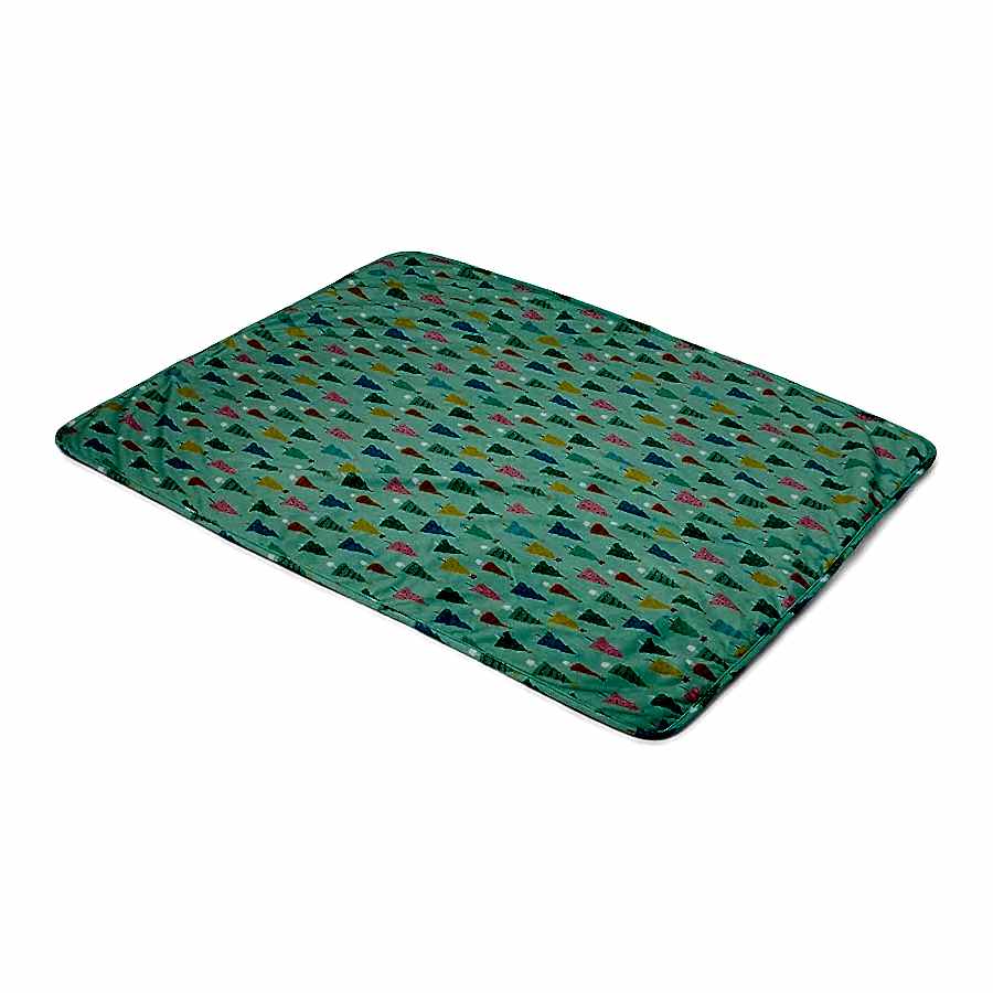 Pets at Home Christmas Festive Firs Sherpa Dog Blanket Green