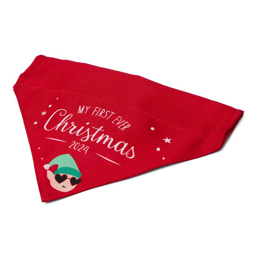 Pets at Home Christmas My 1st Dog Bandana Red