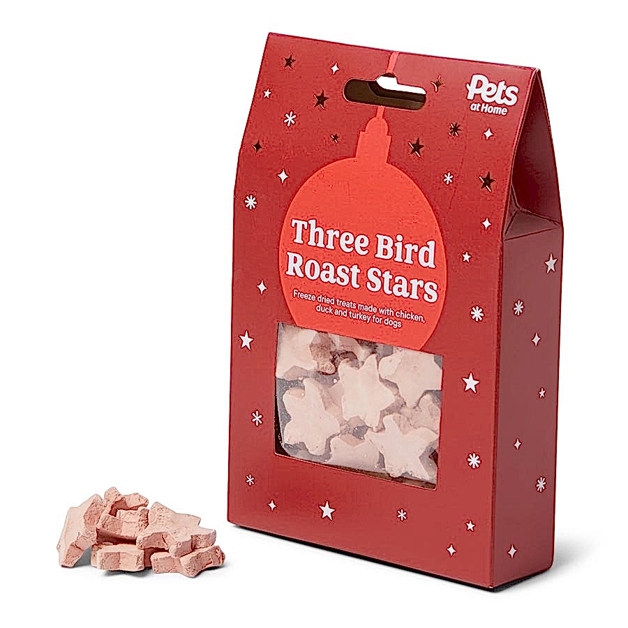 Pets at Home Christmas Star Dog Treats Three Bird Roast