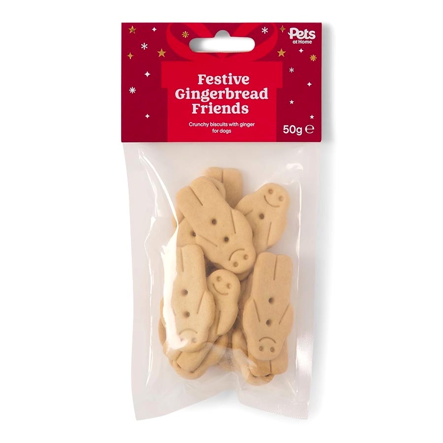 Pets at Home Christmas Festive Friends Dog Treats Gingerbread