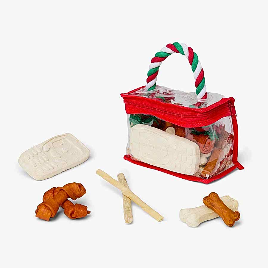 Pets at Home Christmas Dog Treats Rawhide Munchy Gift Bag