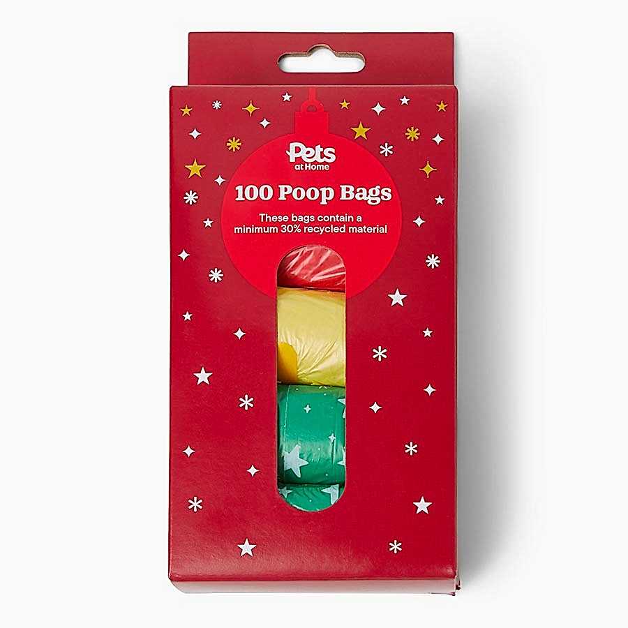 Pets at Home Christmas Poop Bags with Tie Handles