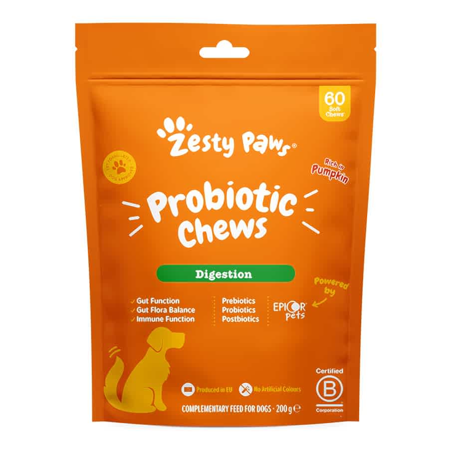 Zesty Paws Probiotic Dog Chews Pumpkin Flavour 60 Pack