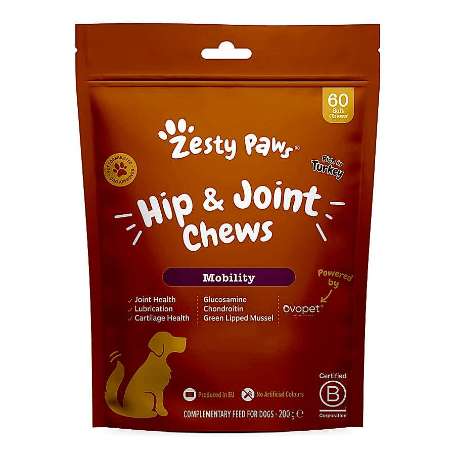 Zesty Paws Mobility Hip and Joint Dog Chews Turkey Flavour 60 Pack